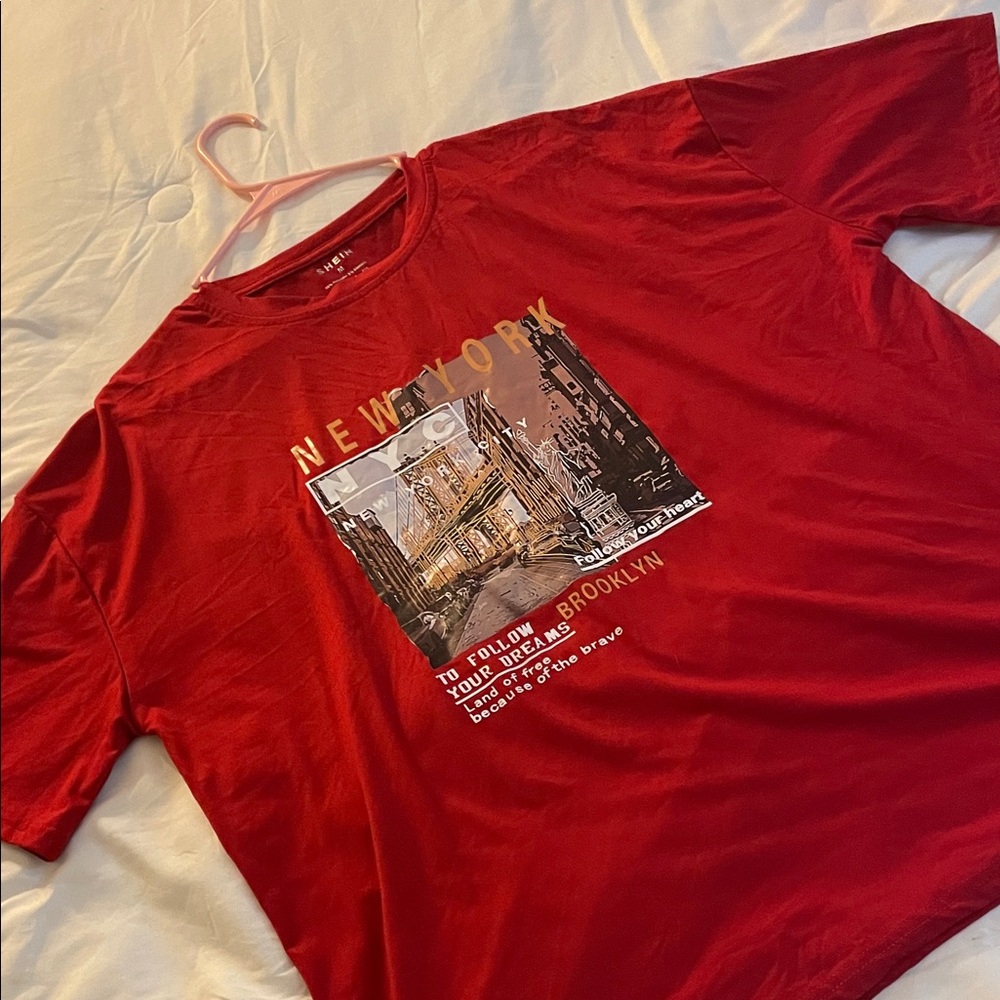 SHEIN Red New York Graphic Tee